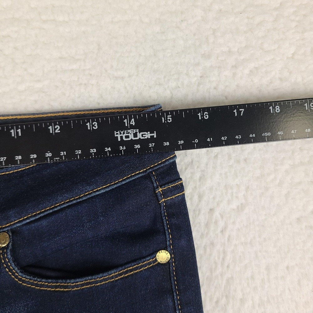 Paige Jeans‎ Womens 29 Blue Skyline Skinny Surface Dark Wash Denim HEMMED - Picture 3 of 14